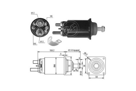 Втягуюче реле стартера ERA ZM834