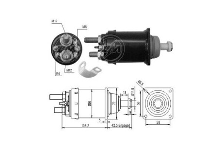 Втягивающее реле стартера ERA ZM835