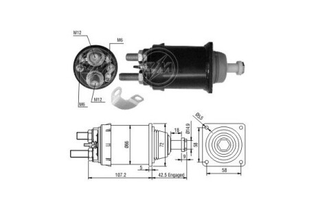 Втягуюче реле стартера ERA ZM836