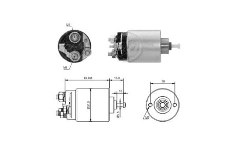 Втягивающее реле стартера ERA ZM961