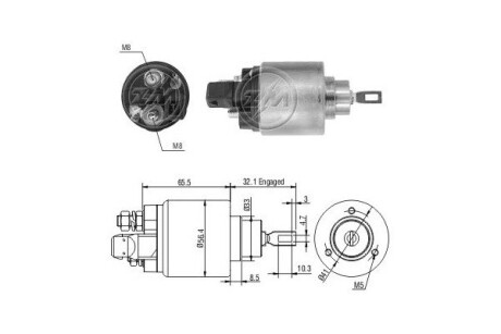 Втягивающее реле стартера ERA ZM972