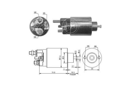 Втягивающее реле стартера ERA ZM993