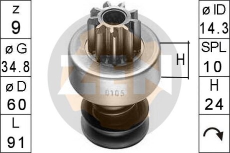 Бендикс стартера ERA ZN0105