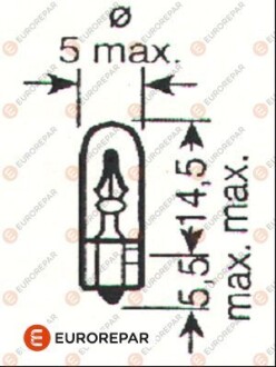 8539293090 E:ЛАМПА 12V-W1,2W Eurorepar 1616431680