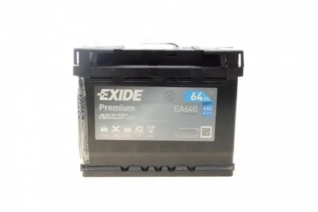 Аккумулятор 12V - 64Ah, 640A (правый плюс) EXIDE EA640