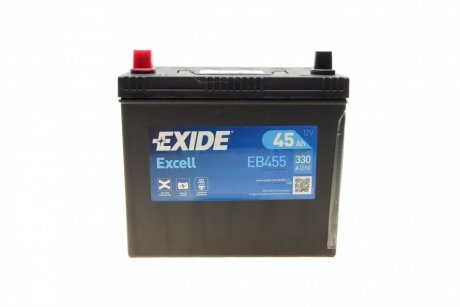 Аккумулятор 45ah-12v excell(234х127х220),l,en330 азия EXIDE EB455 (фото 1)