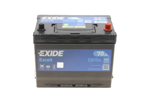 Аккумулятор 70ah-12v excell(266х172х223),r,en540 EXIDE EB704