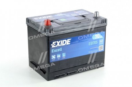 Аккумулятор 70ah-12v excell(266х172х223),l,en540 EXIDE EB705 (фото 1)