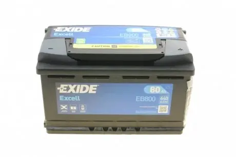 Аккумуляторная батарея 80Ah/640A (315x175x190/+R/B13) Excell EXIDE EB800