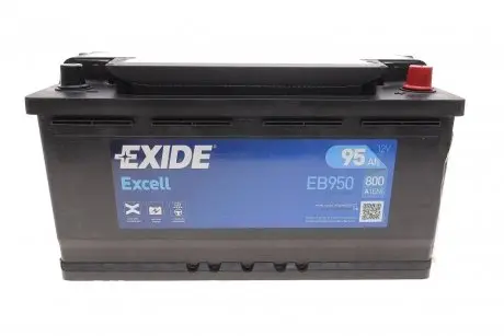 Аккумулятор 95ah-12v excell(353х175х190),r,en800 EXIDE EB950