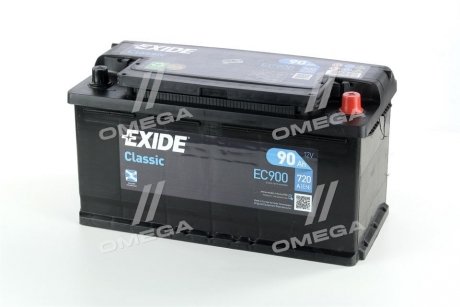 Аккумулятор 90ah-12v classic(353х175х190),r,en720 !кат. -15% EXIDE EC900