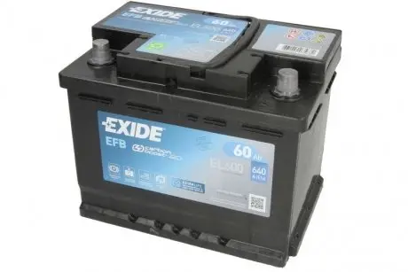 Аккумулятор 60Ah/640A Start-Stop EFB (правый плюс) EXIDE EL600