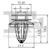 Кліпса кріплення обшивки дверей (к-кт 10 шт) Skoda Octavia/Fabia 99-14 FA1 11-40038.10 (фото 2)