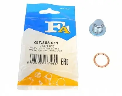 Болт піддону з шестигранною головкою FA1 257.808.011