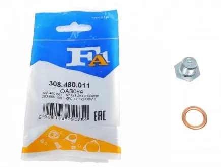 Болт піддону з шестигранною головкою FA1 308.480.011