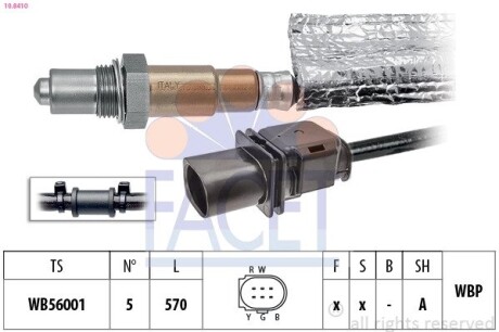 Лямбда-зонд i40/CARENS IV/OCTAVIA/SUPERB 1.8/2.0/2.0D 04- FACET 10.8410