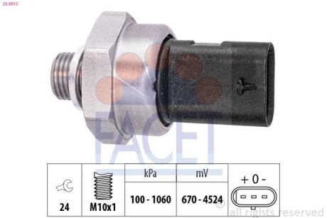 Датчик давления масла FACET 25.0015