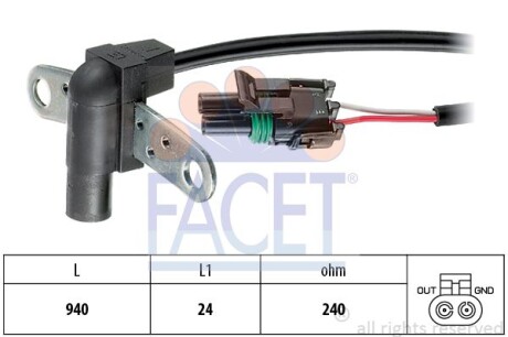 1 953 010 датчик коленвала FACET 9.0010