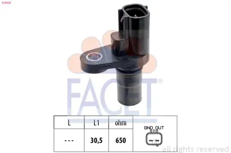 Датчик скорости Toyota Auris, Avensis, Corola, Rav4, Yaris (05-) (9.0635) FACET 90635