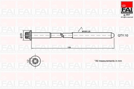 Комплект болтів ГБЦ FAI AutoParts B1321