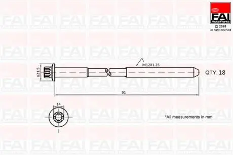 FAI MITSUBISHI К-т болтов ГБЦ L200 2.5 05- FAI AutoParts B2101