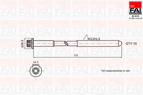 Болт ГБЦ FAI FAI AutoParts B896