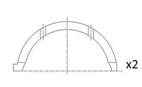 Півкільця упорні (2шт) STD Nissan Almera/X-trail 2.2dCi 03- FAI AutoParts BT3000-STD