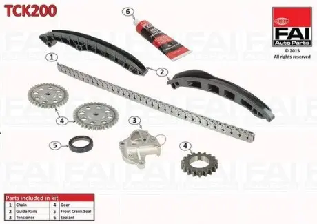 Комплект цепи ГРМ FAI AutoParts TCK200