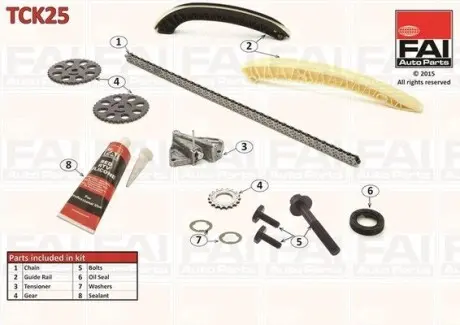 Комплект цепи ГРМ FAI AutoParts TCK25