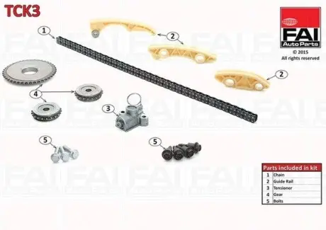 Комплект цепи ГРМ FAI AutoParts TCK3