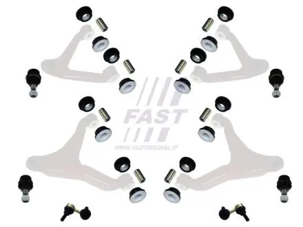 Ремкомплект передней подвески с поперечной рессорой iveco daily e3 00-05,daily e4 06-11 FAST FT18000