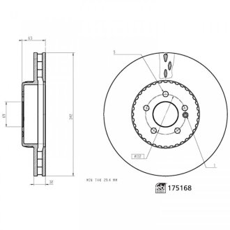 Диск гальм. передн. DB CLS 17- FEBI BILSTEIN 175168