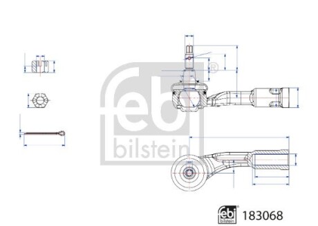 Наконечник тяги рульової (L) Hyundai Accent V/Kia Rio IV 17- FEBI BILSTEIN 183068