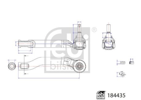 Наконечник тяги рульової (L) Nissan Micra/Note 10- FEBI BILSTEIN 184435 (фото 1)