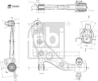 FEBI MAZDA Важіль передній правий CX-5 (KF) 2.0-2.5 17- FEBI BILSTEIN 193401