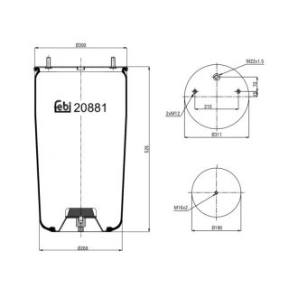 Пневмоподушка подвески без поршня FEBI BILSTEIN 20881