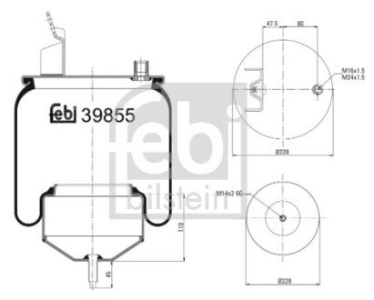 Пневмоподушка FEBI BILSTEIN 39855