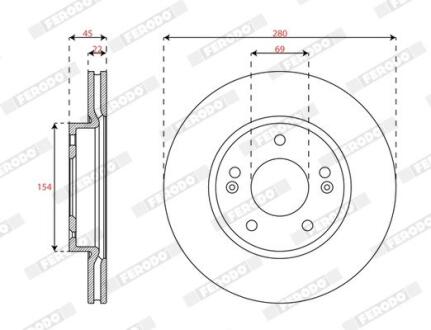 Диск гальмівний FERODO DDF3056C