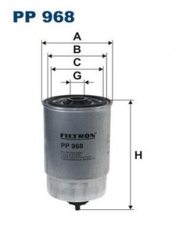 FIAT Фильтр топливный DUCATO 2.0-2.8 JTD 02- (155*84*71/62) FILTRON PP968 (фото 1)