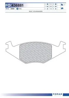 Колодки тормозные дисковые FOMAR FO 436881