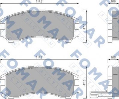Колодки тормозные дисковые FOMAR FO 443681 (фото 1)