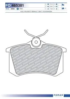 Колодки тормозные дисковые FOMAR FO 465381
