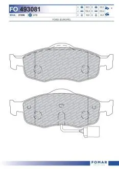 Колодки тормозные дисковые FOMAR FO 493081