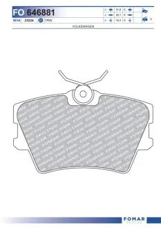 Колодки тормозные дисковые FOMAR FO 646881