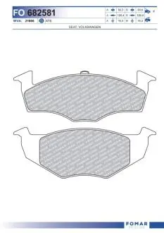 Колодки тормозные дисковые FOMAR FO 682581