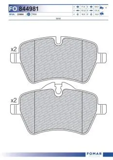 Колодки тормозные дисковые FOMAR FO 844981
