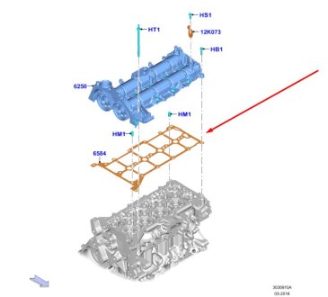 Прокладка кришки розподільних валів 2.0 EcoBlue FORD 2100953