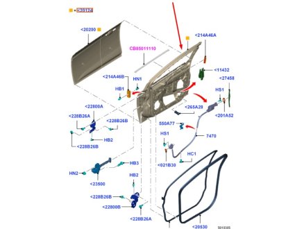 Дверь передняя правая FORD 2147844