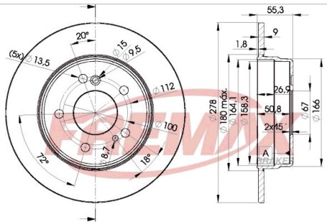 Диск гальмівний задній, 2.0-2.2cdi FREMAX BD-0412