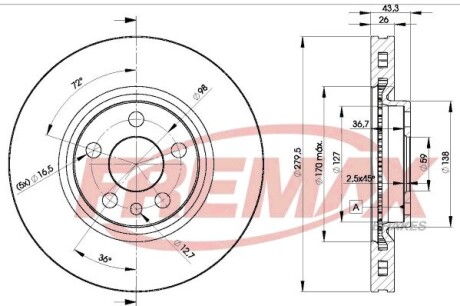 Диск тормозной передний, 00-04 (тип lucas) FREMAX BD-4620